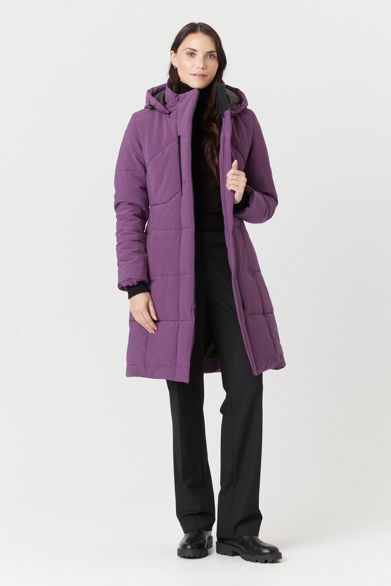Desloups long women's parka fitted in Isosoft 250g