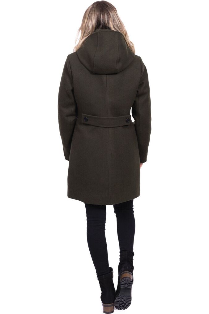 Desloups manteau d'hiver pour femme classique ajusté avec fermoir en 100% laine doublé