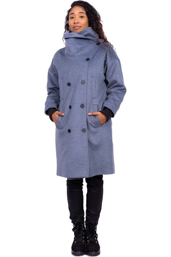 PRE-ORDER Oversized double-breasted women's winter coat in 100% wool and lined
