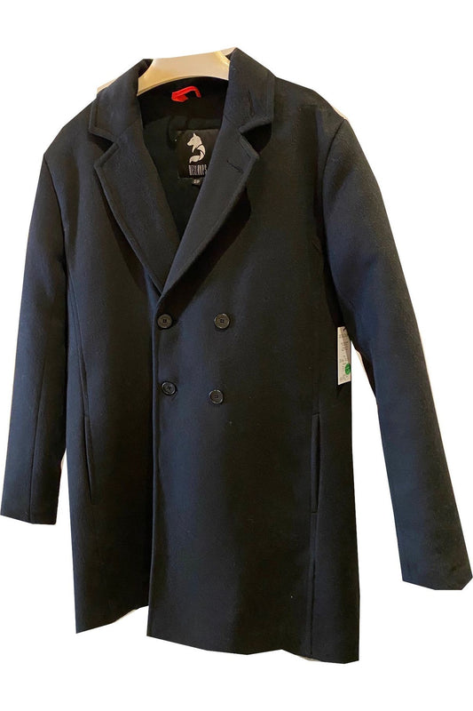SOLDE ÉCHANTILLON - manteau homme lainage veston noir
