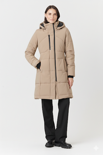 Desloups long women's parka fitted in Isosoft 250g