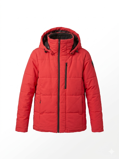 Vintage - manteau parka actif pour homme de couleur rouge - S