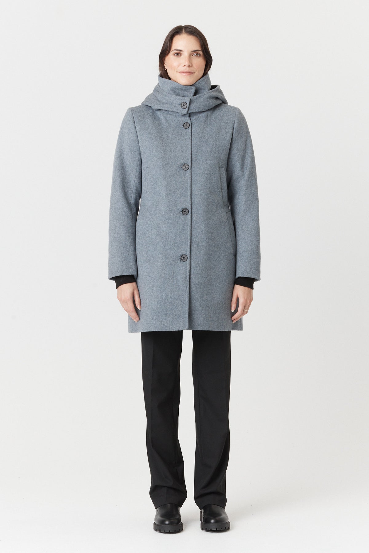 Manteau d’hiver long ajusté femme en 100% laine – Desloups #DLF-002