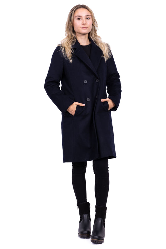 Desloups manteau d'hiver femme veston en 100% laine et doublé