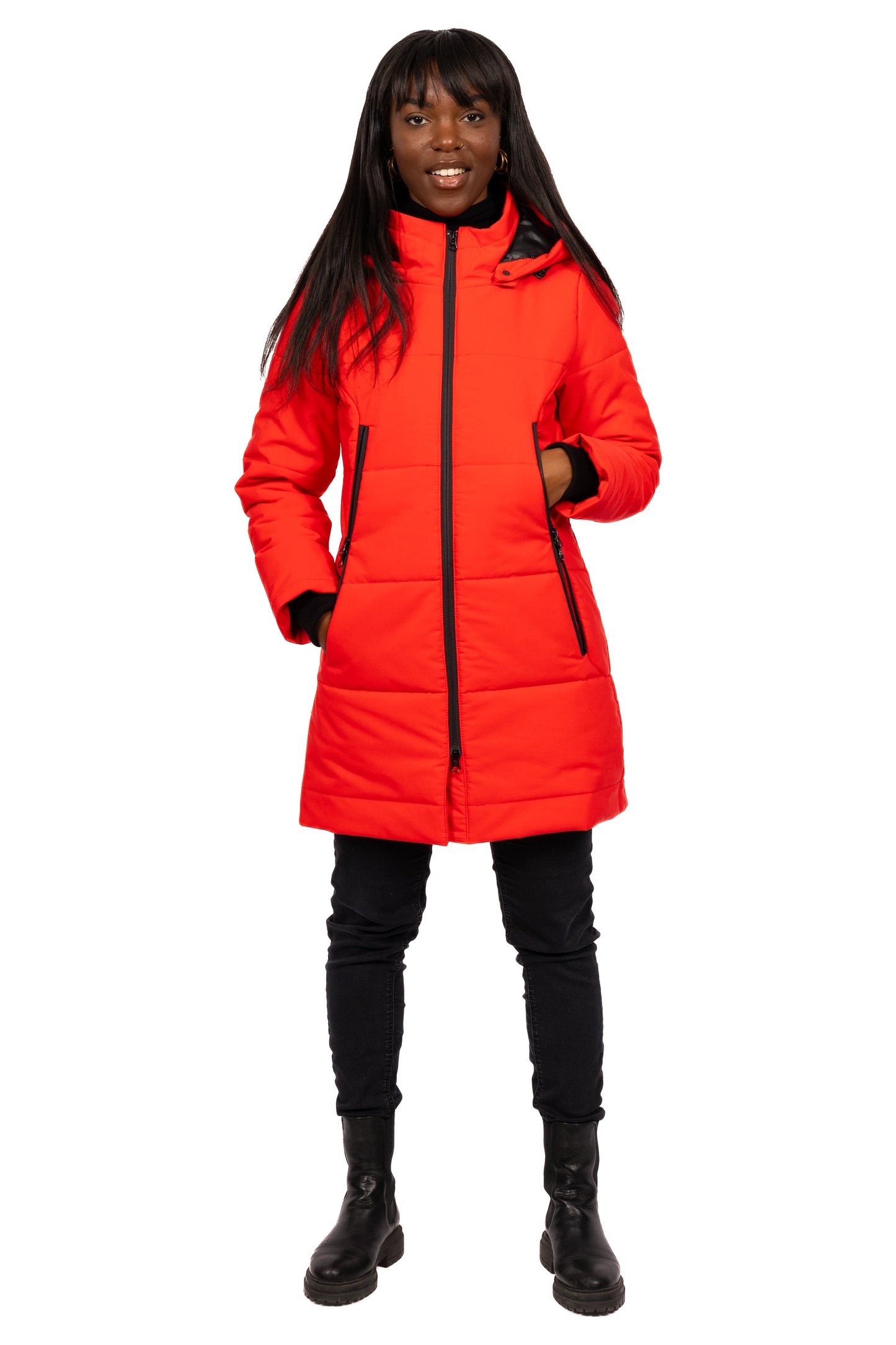 Desloups mid-length semi-fitted women's parka in Isosoft 250g