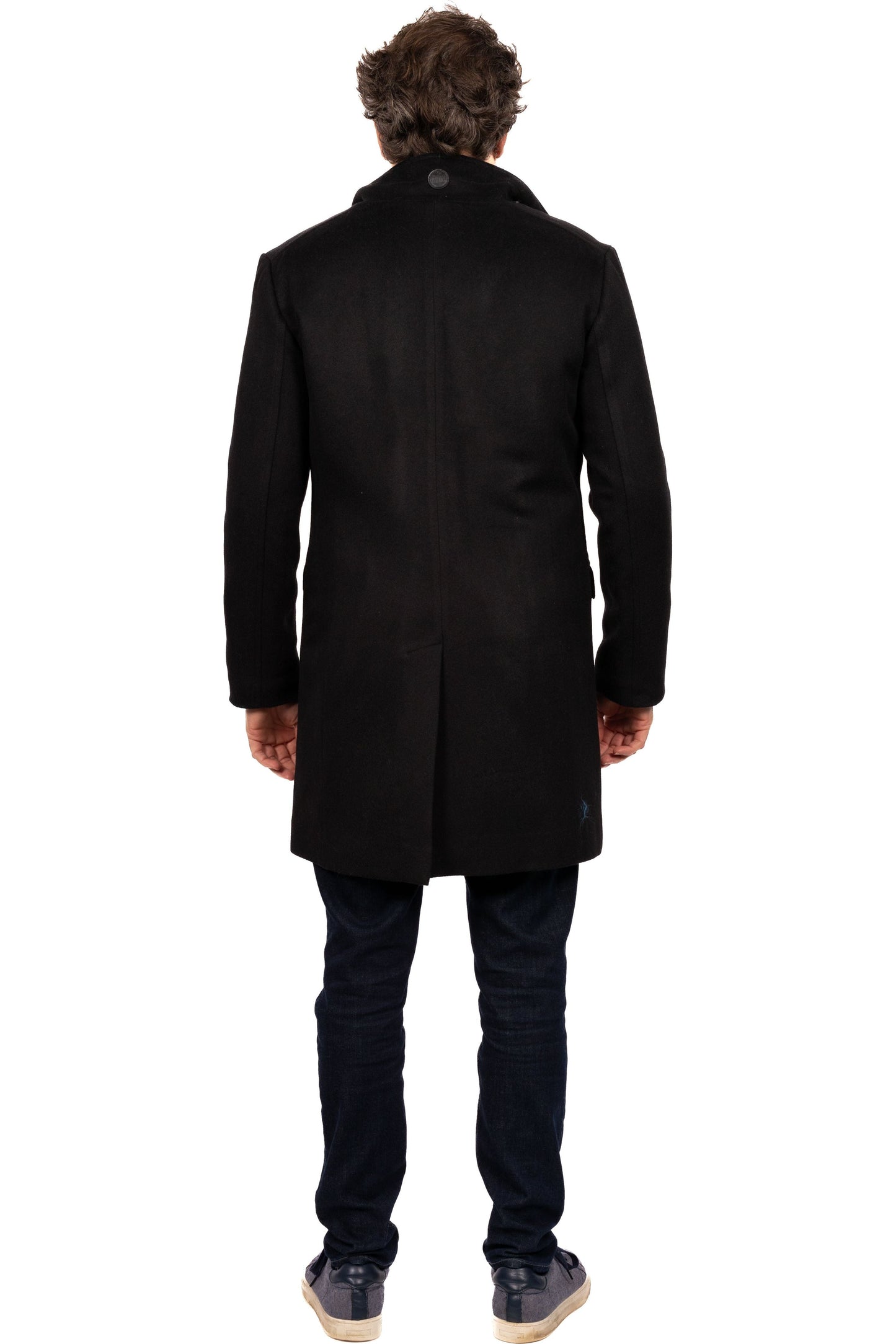 Desloups men's double-breasted winter coat in 100% wool and lined