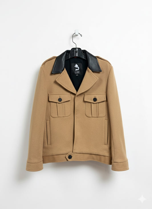 Vintage - manteau homme court demi-saison - Beige - M