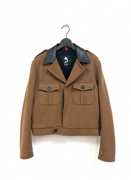 Vintage - manteau homme court demi-saison - Caramel - M