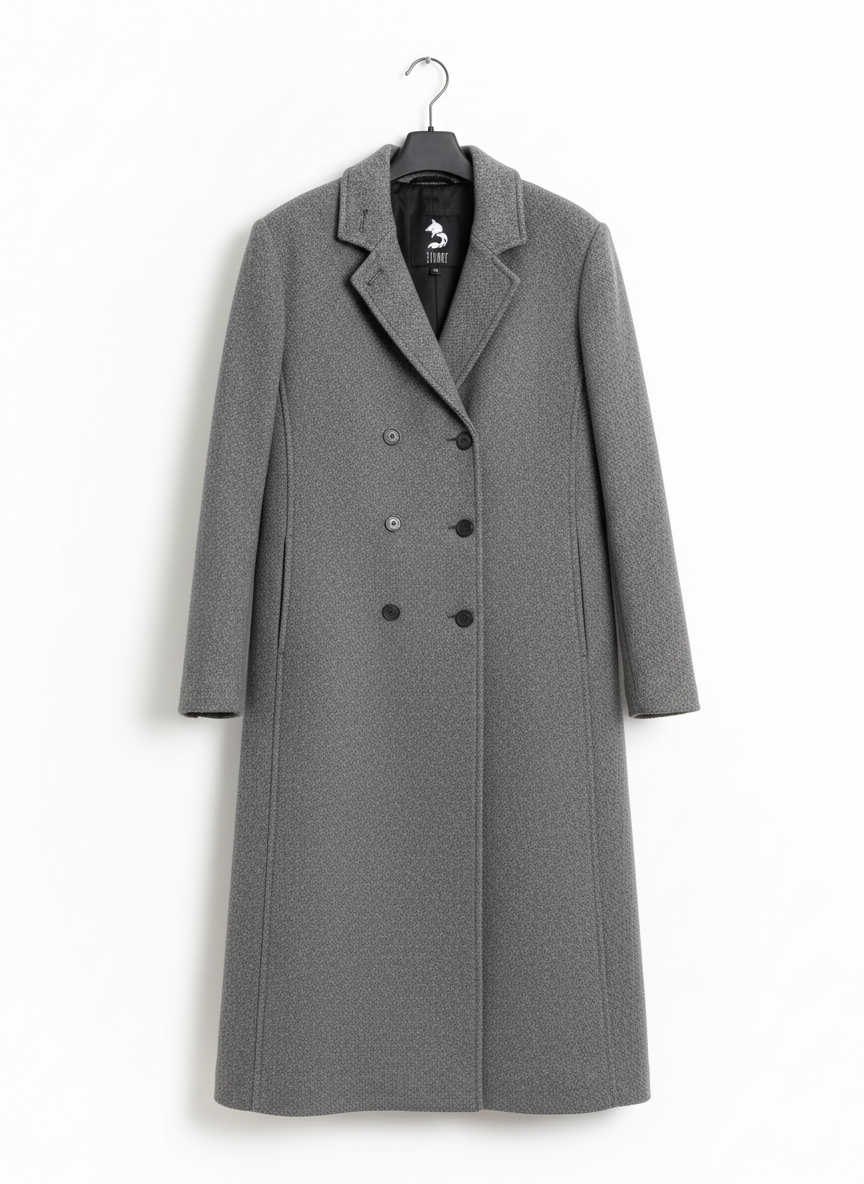 Manteau d'hiver style veston homme très long semi-ajusté en 100% laine et doublé Pré-vente #DLM-509L