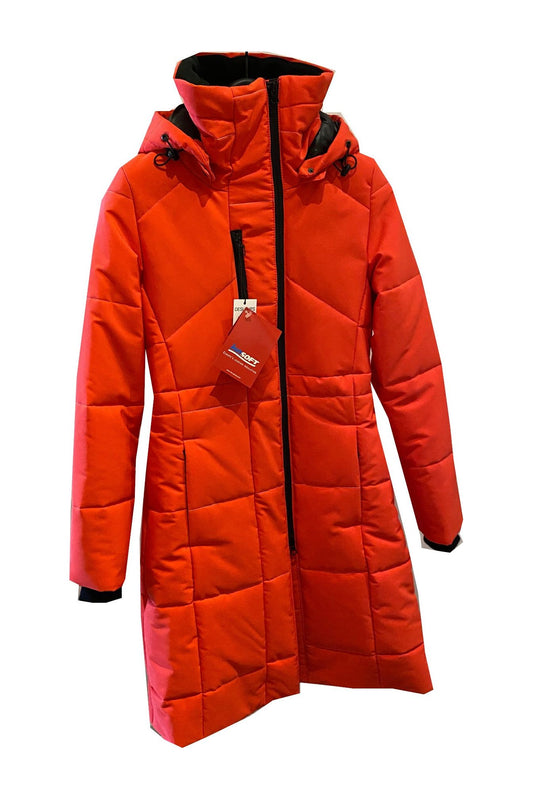 SAMPLE SALE - women's long red parka coat - XS