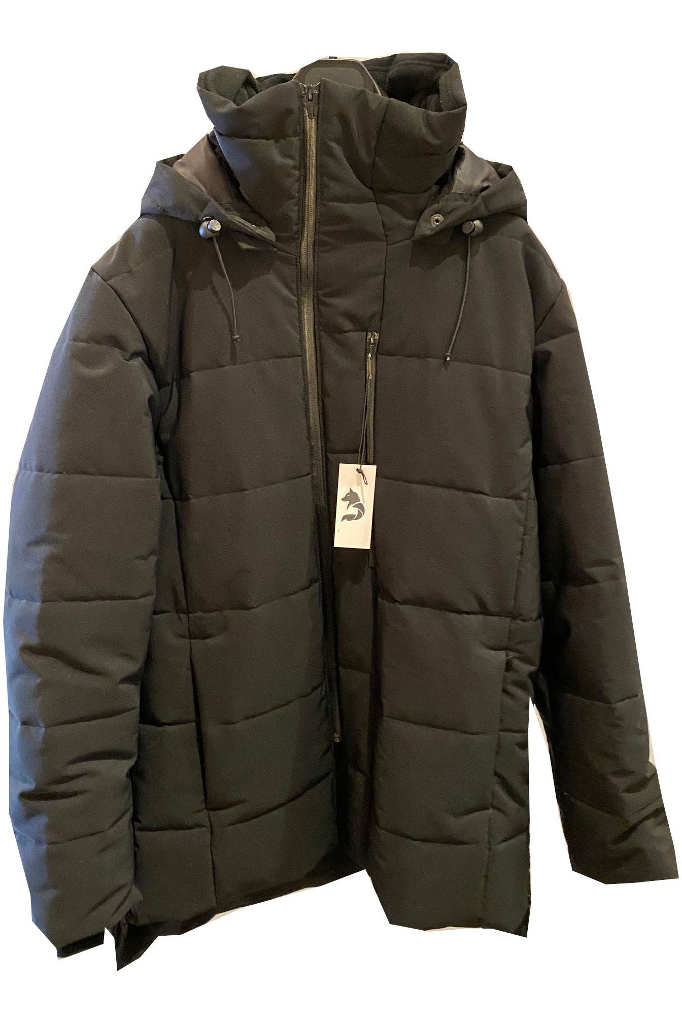 SAMPLE SALE - men's black parka coat - L